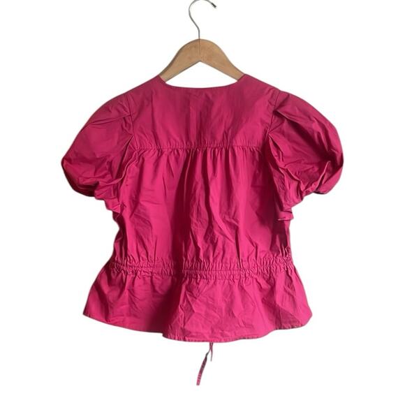 Ulla Johnson Mila Peplum Cotton Top in Rosebud - Picture 3 of 16